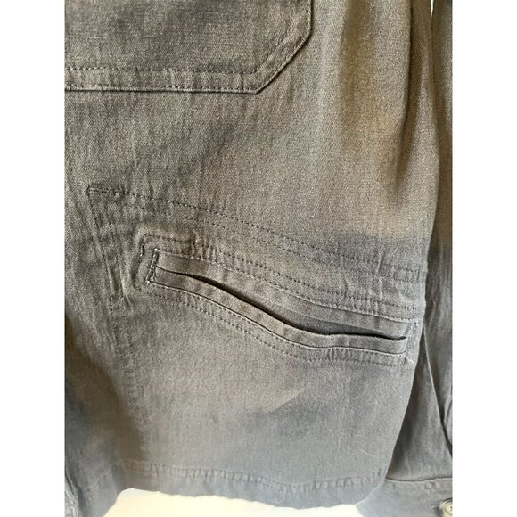 Maurice’s Charcoal Grey Cotton Structured Button Up Casual Jacket M Pockets - Picture 6 of 7